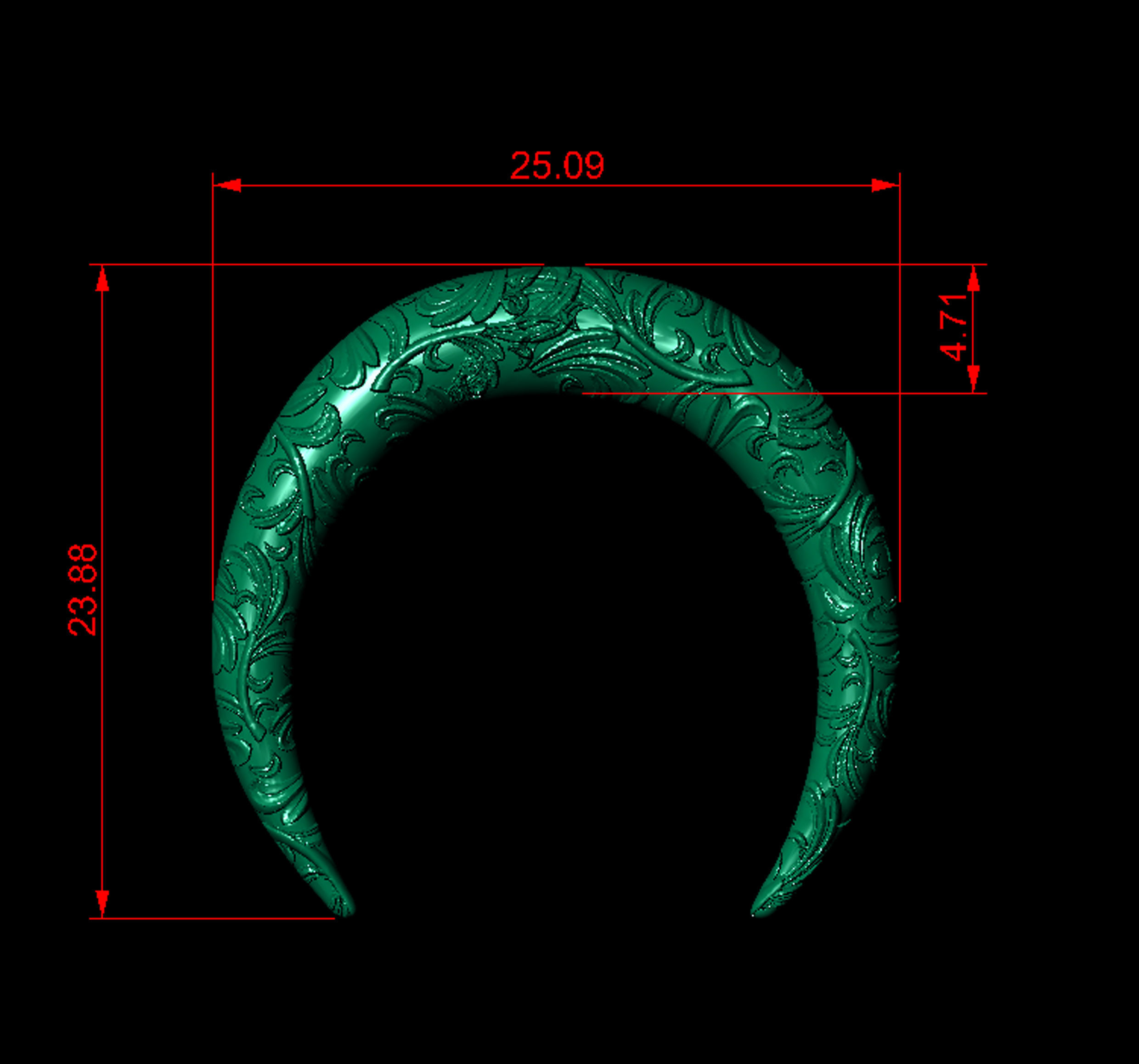 Snake Moon Necklace  3D print model_11