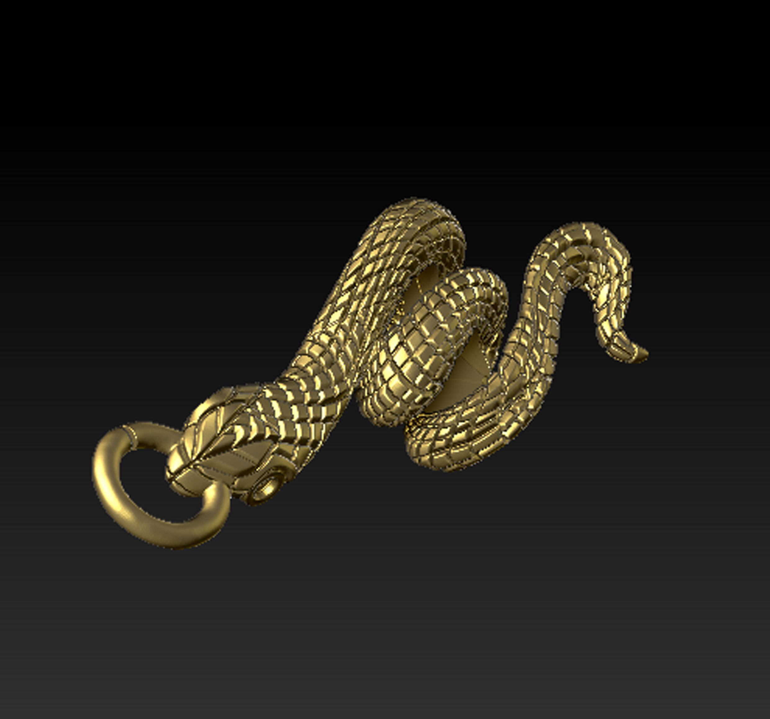 Snake Moon Necklace  3D print model_38