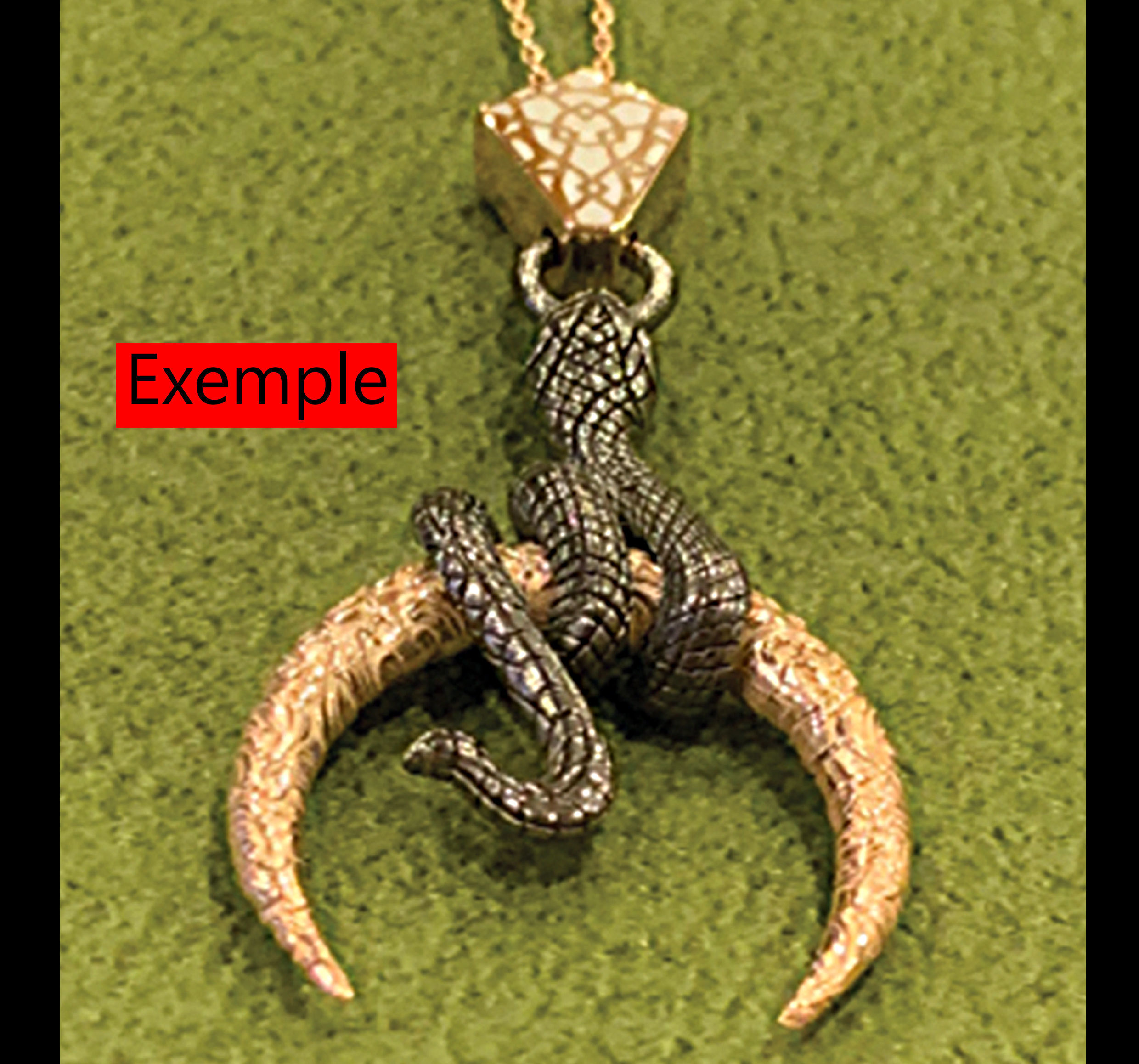 Snake Moon Necklace  3D print model_51