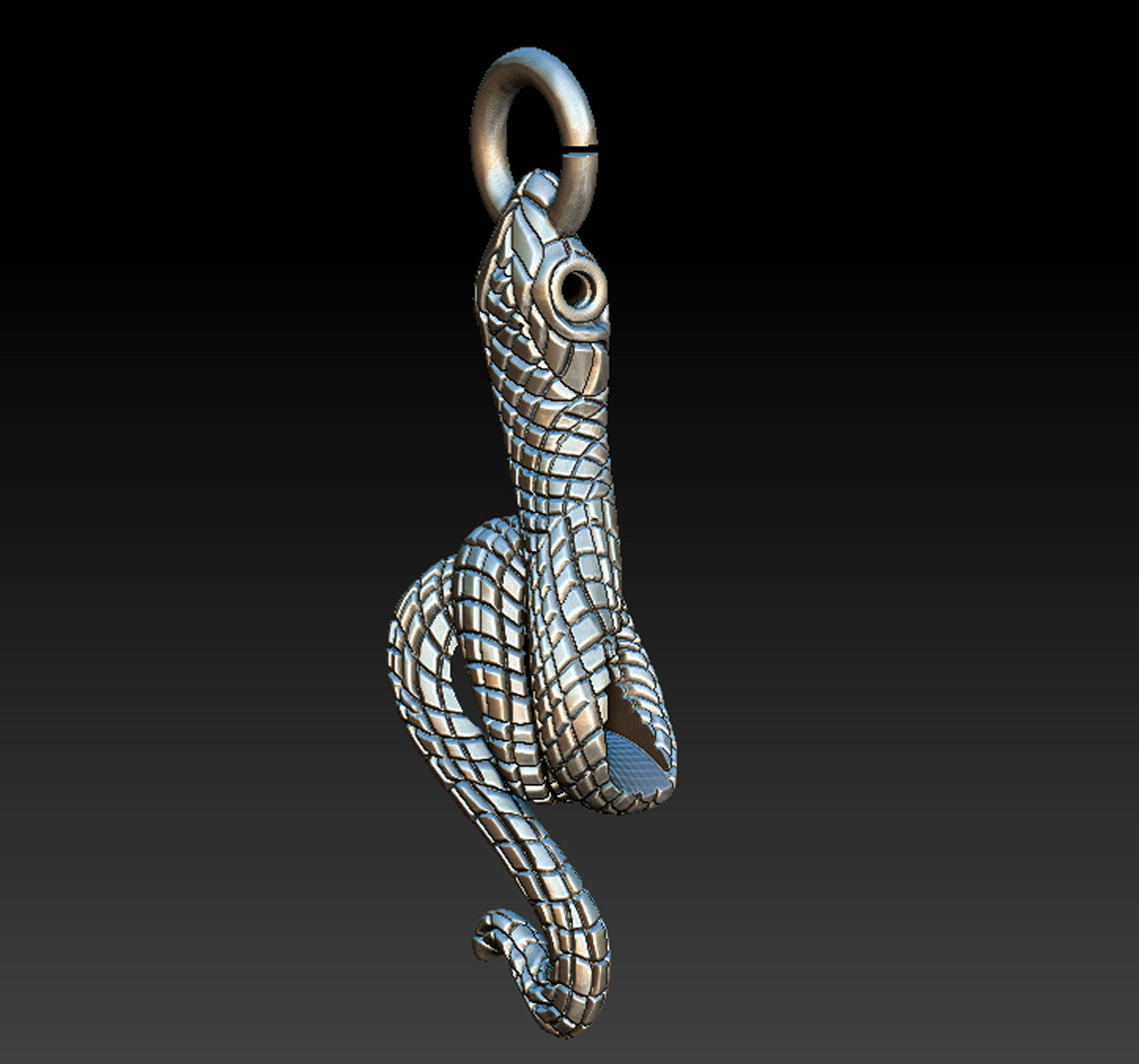 Snake Moon Necklace  3D print model_23