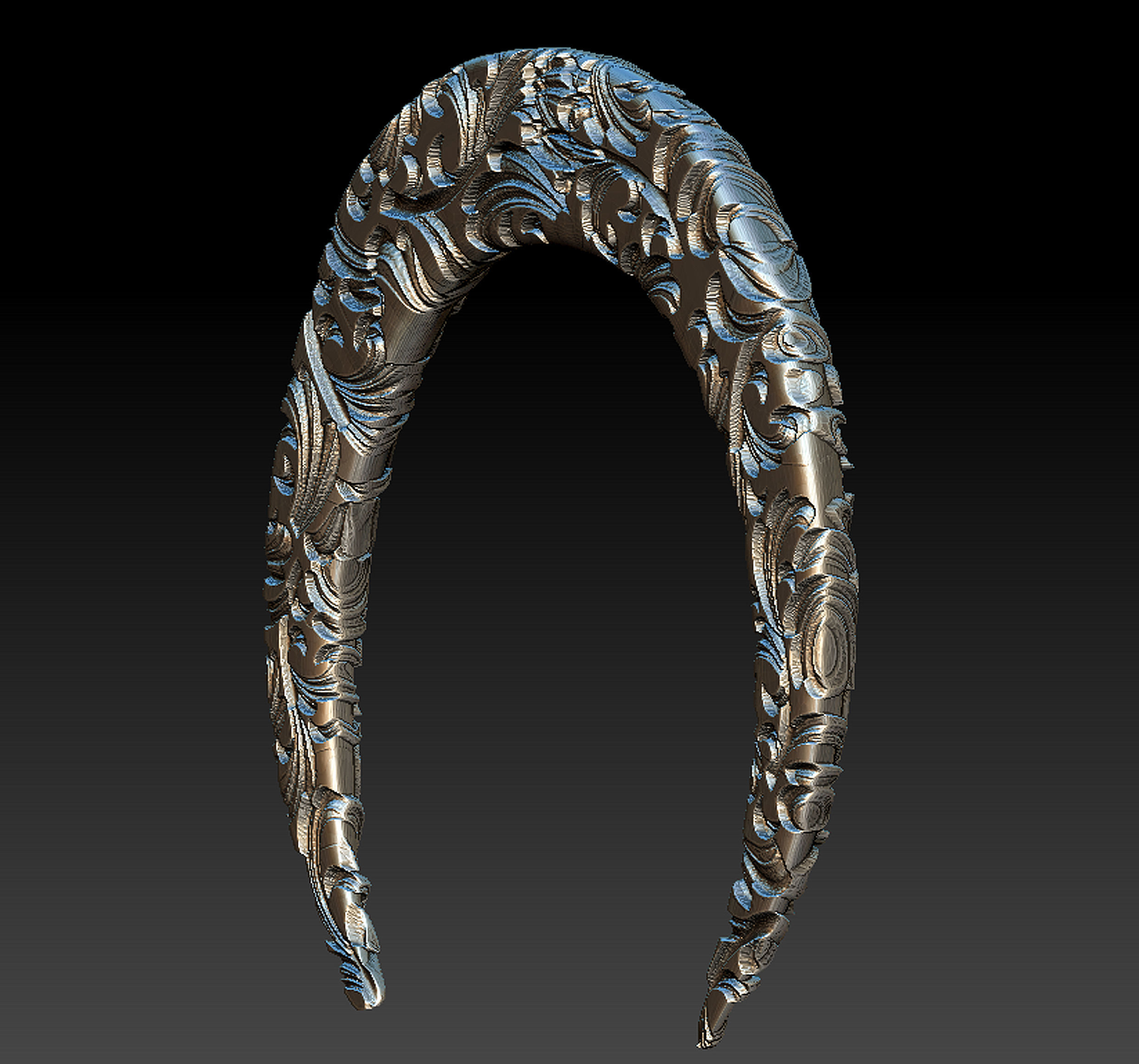 Snake Moon Necklace  3D print model_17