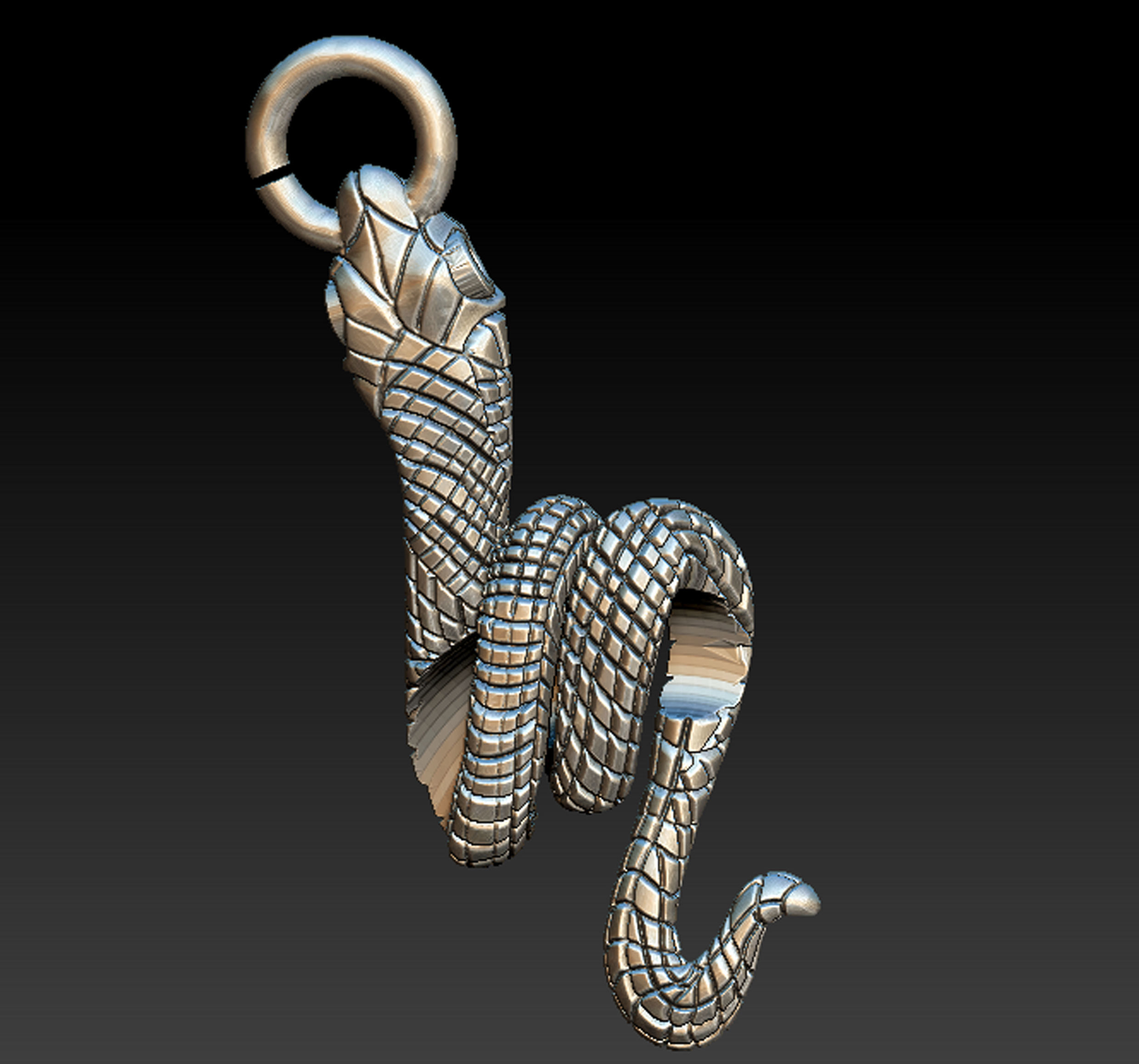 Snake Moon Necklace  3D print model_18