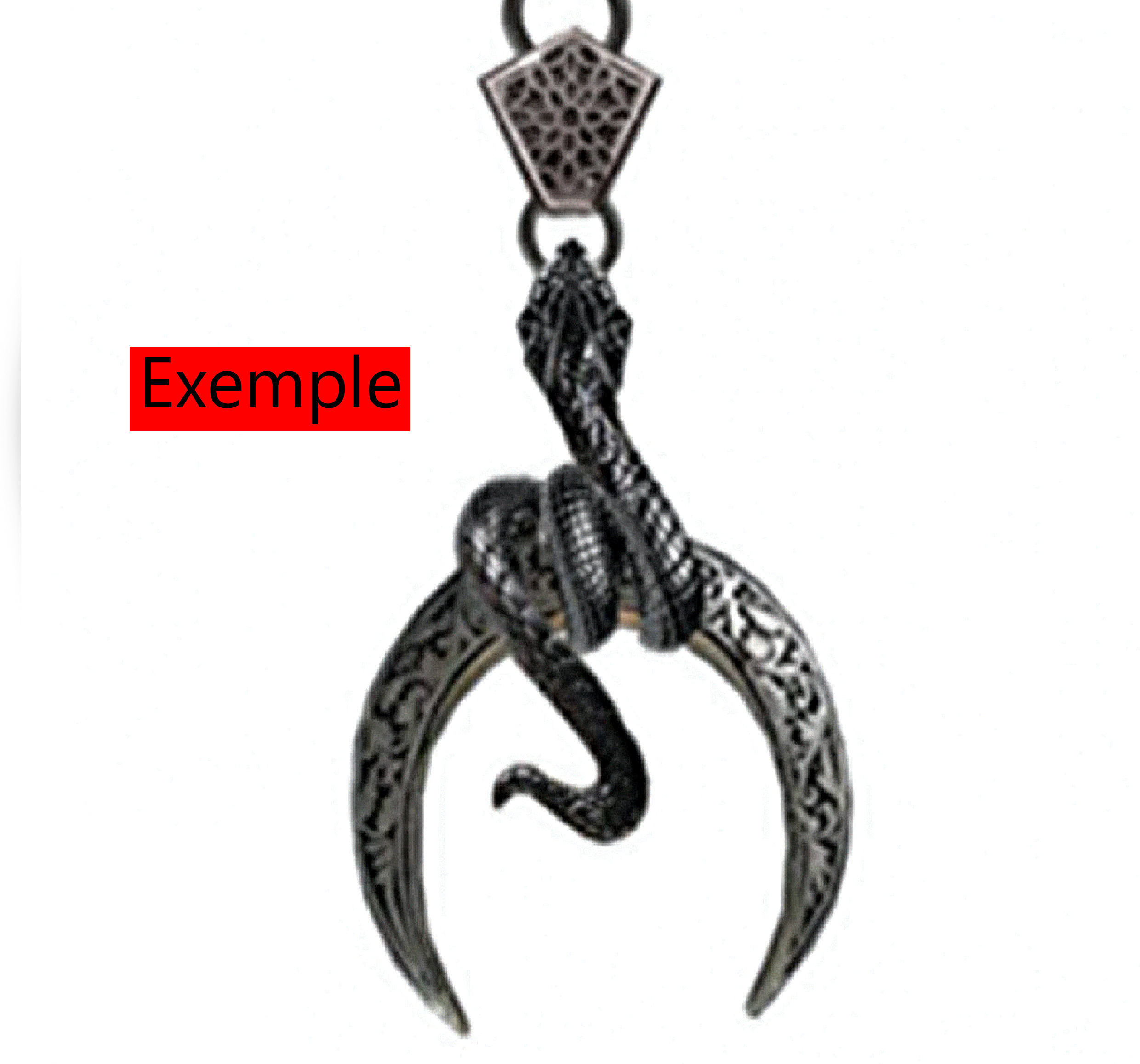 Snake Moon Necklace  3D print model_8