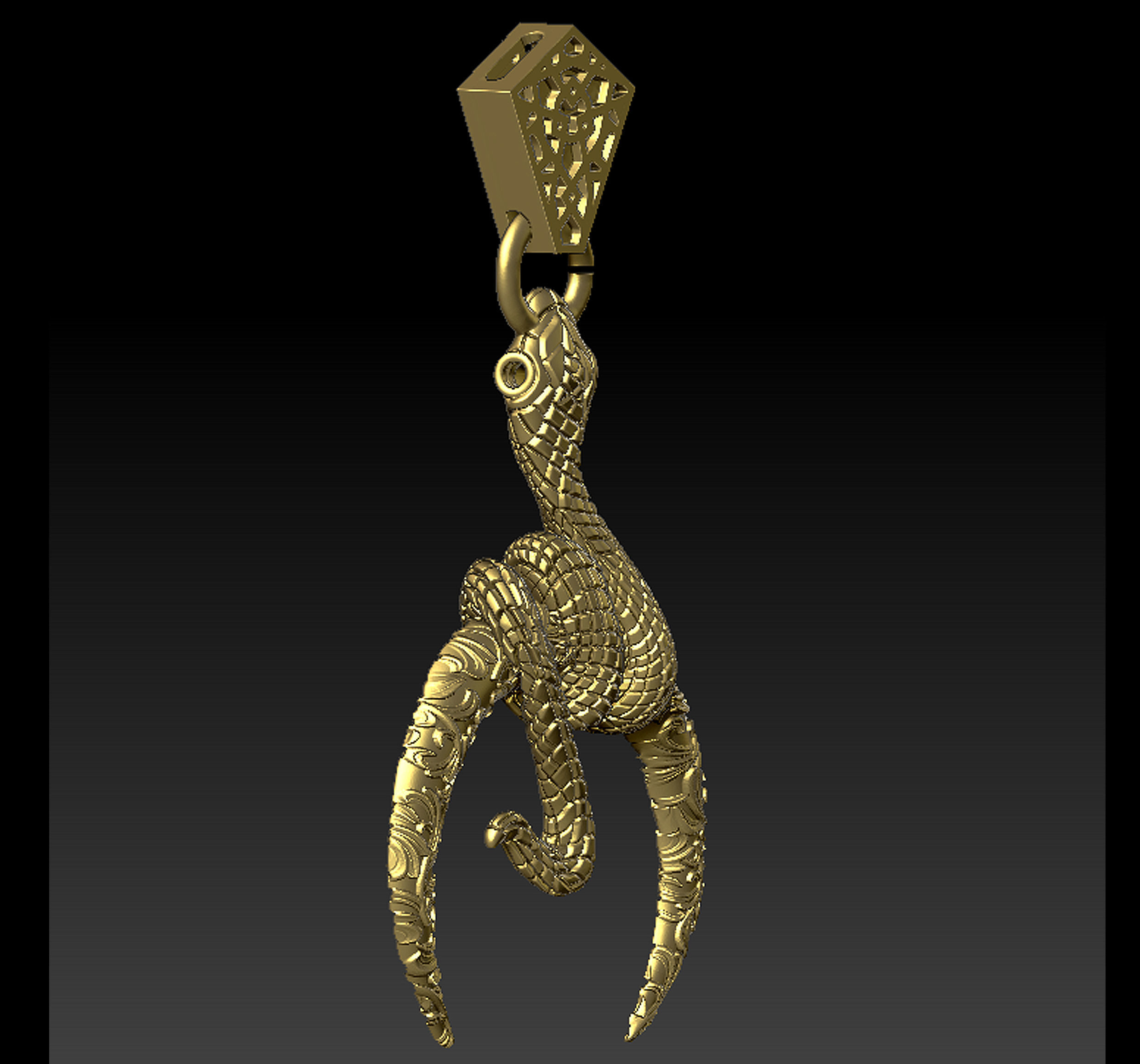Snake Moon Necklace  3D print model_25