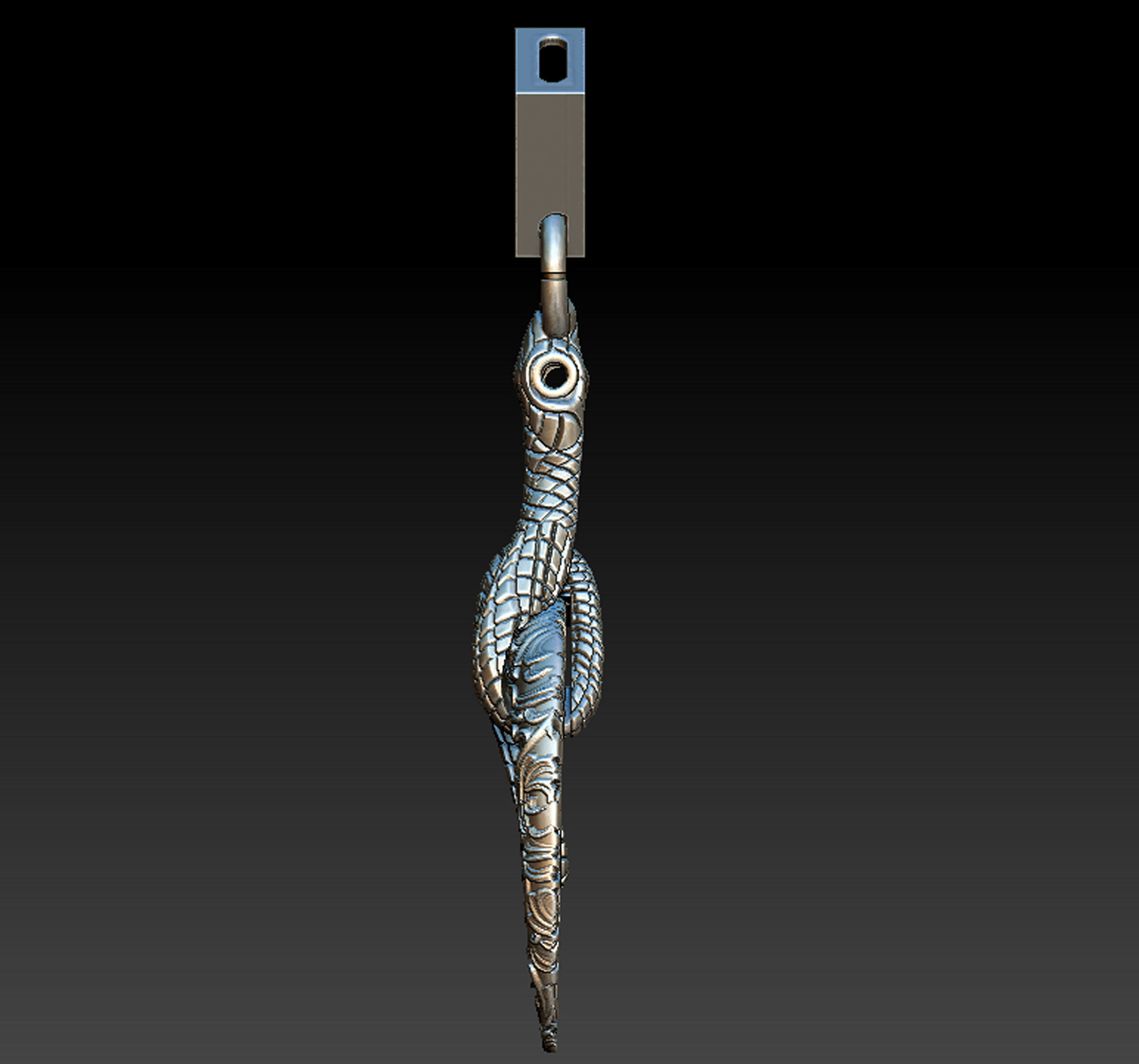 Snake Moon Necklace  3D print model_16