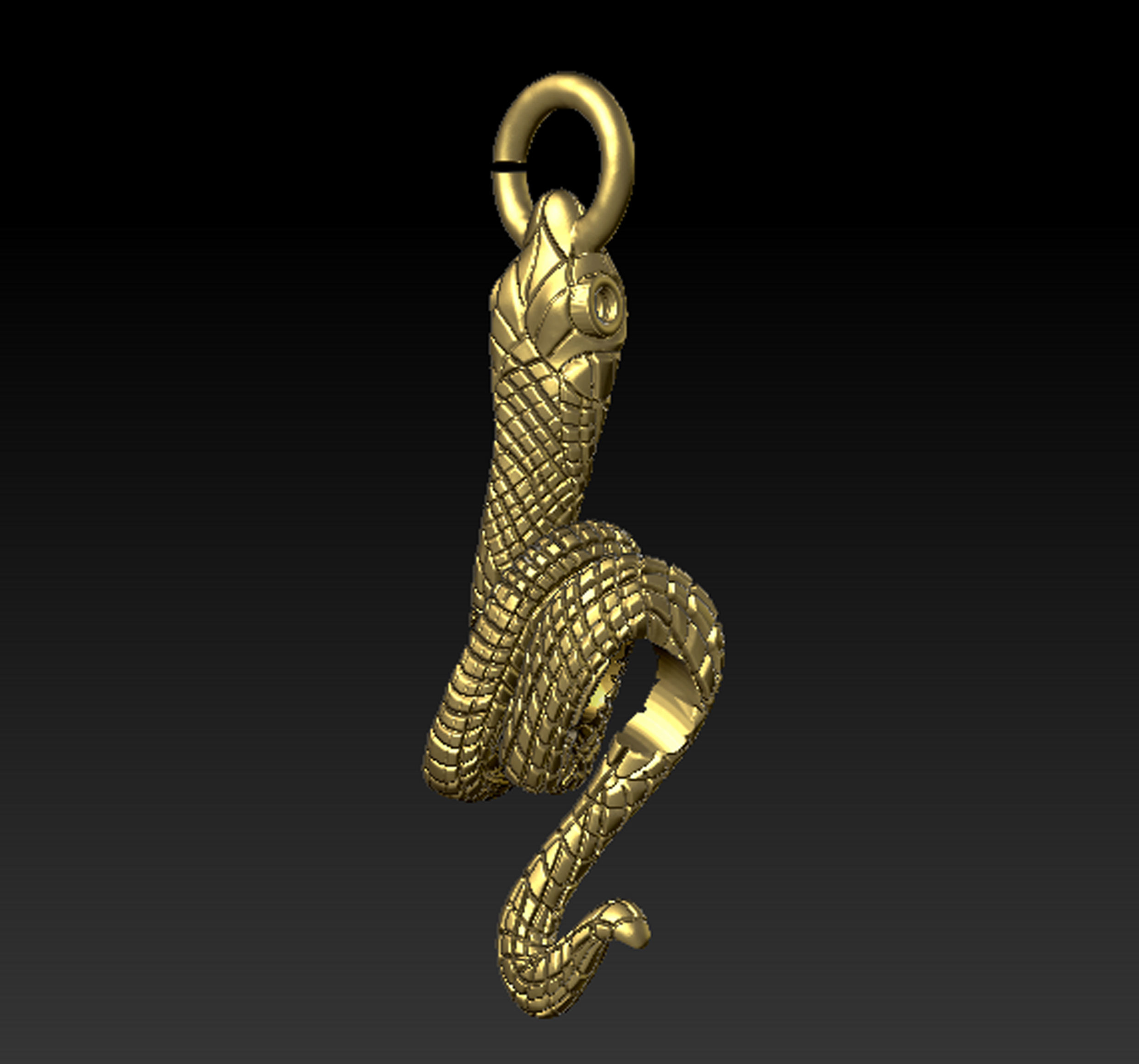 Snake Moon Necklace  3D print model_31