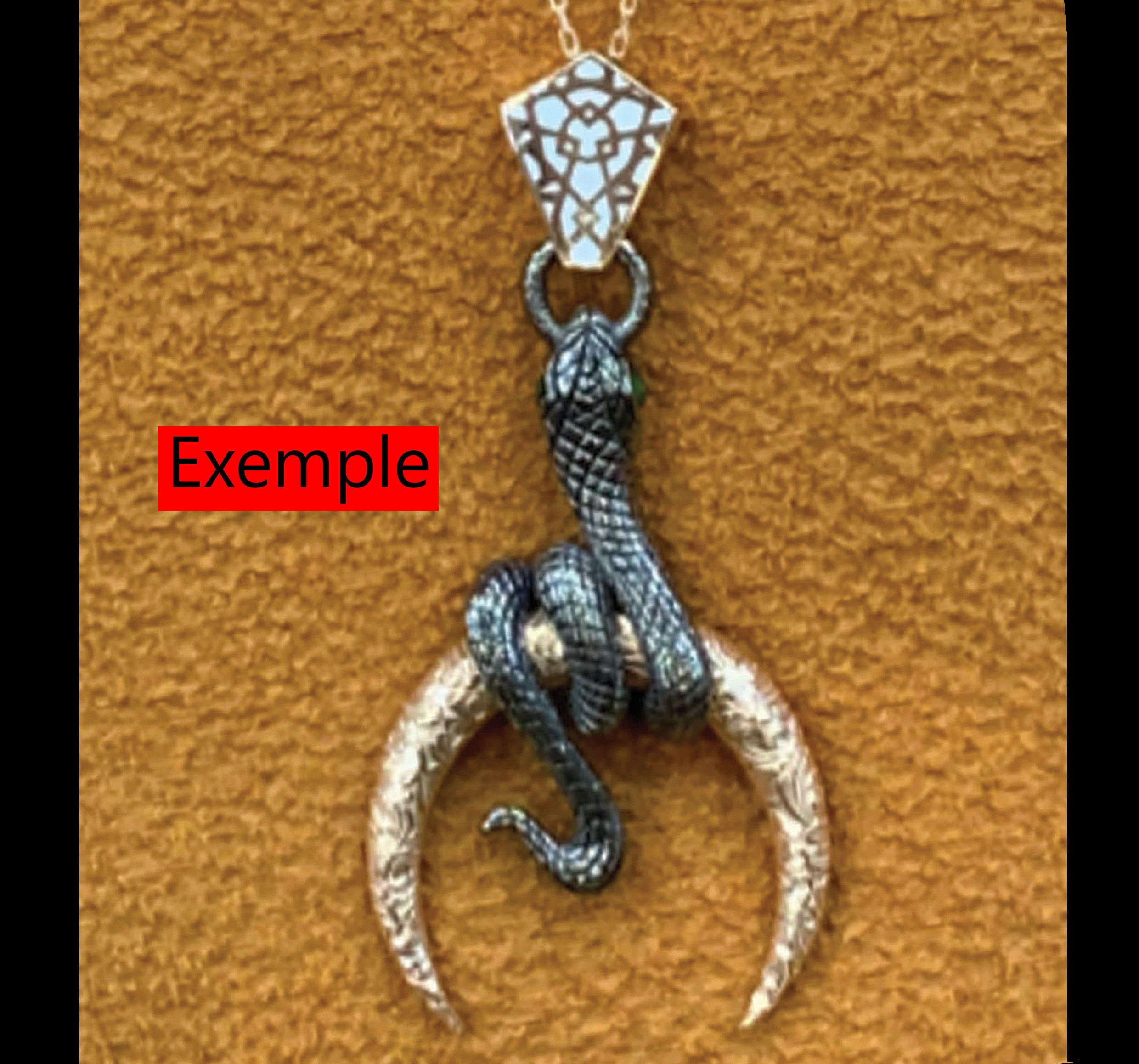 Snake Moon Necklace  3D print model_52