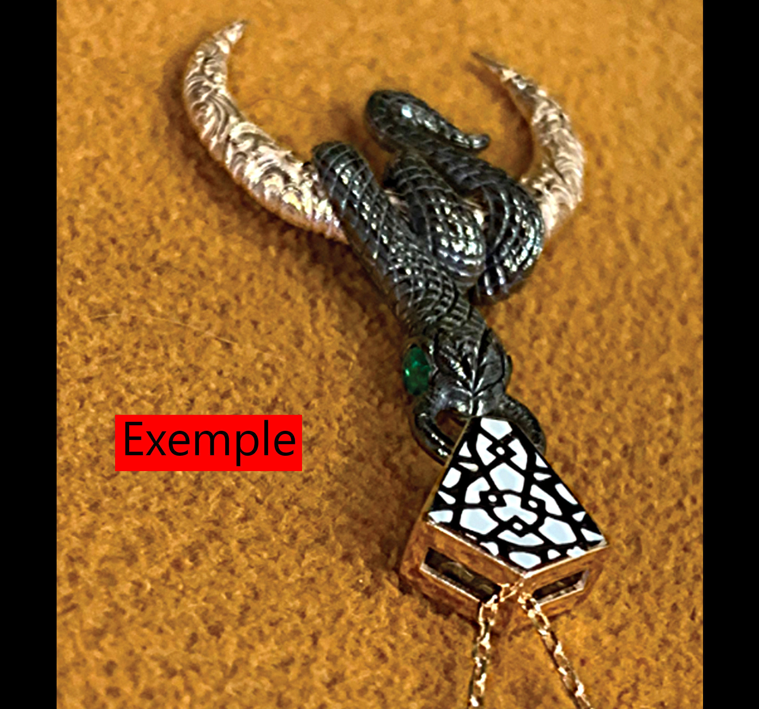 Snake Moon Necklace  3D print model_50