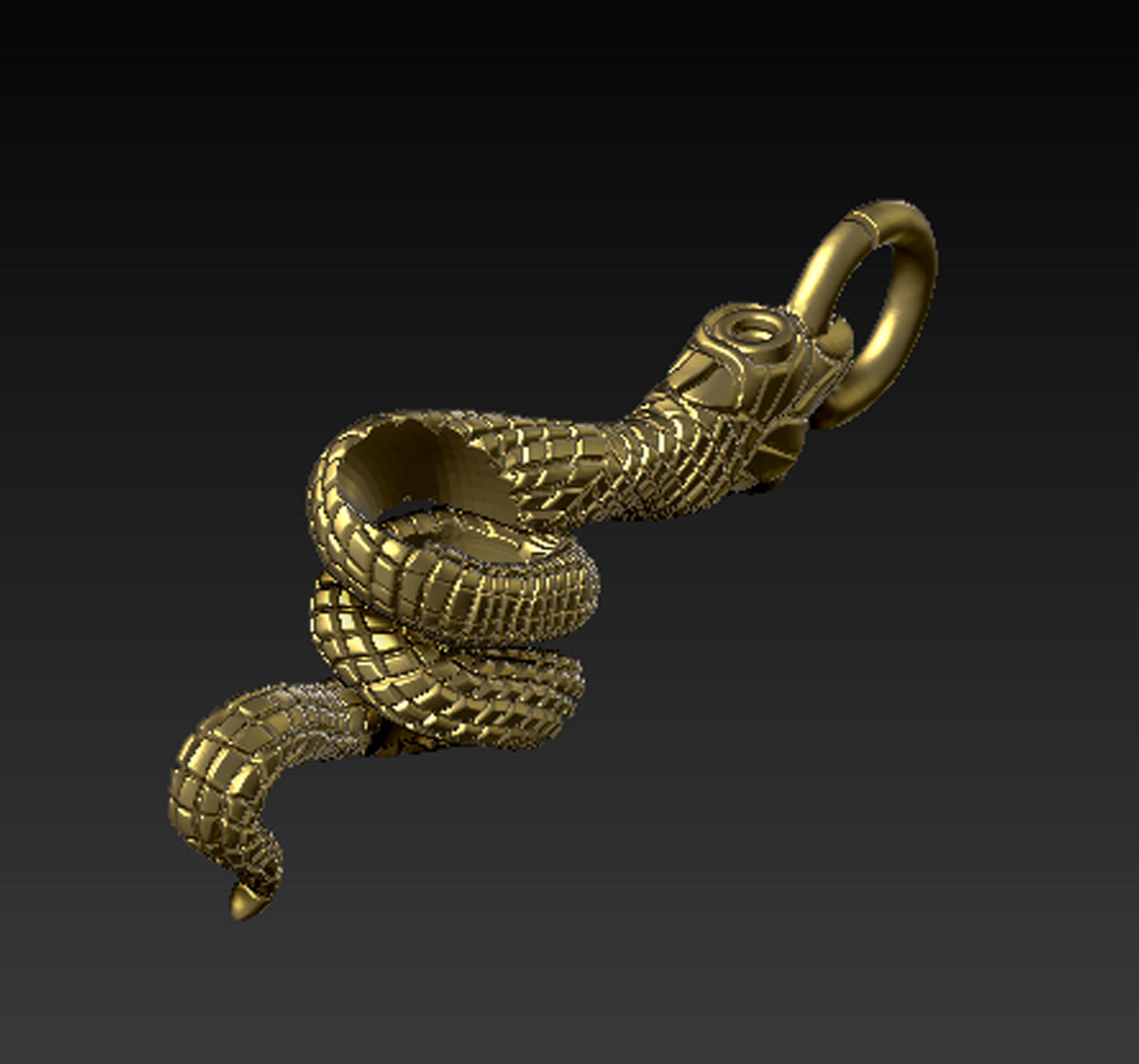 Snake Moon Necklace  3D print model_34