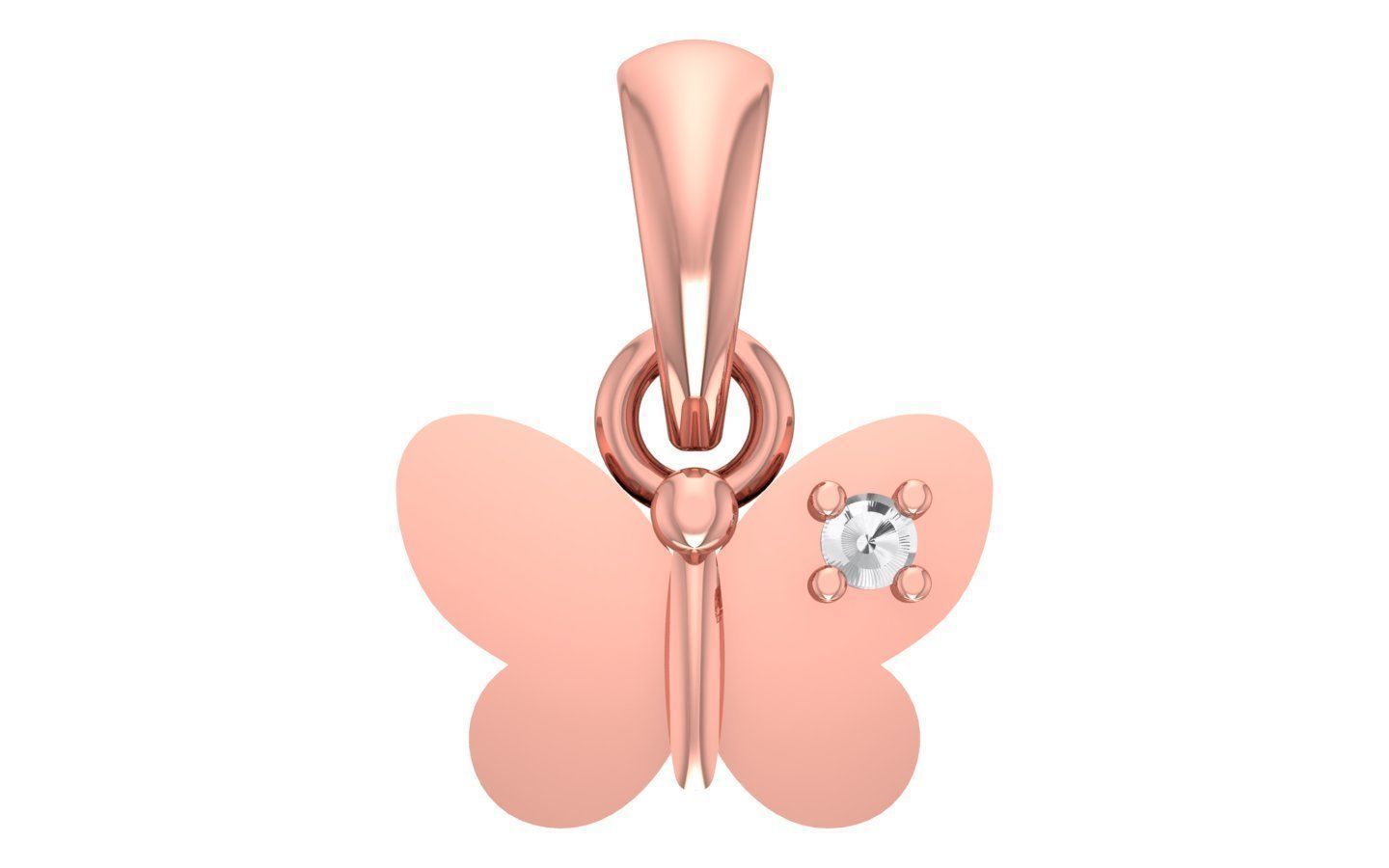 Butterfly Pendant 3dm STL OBJ FBX Render Details 3D print model_2