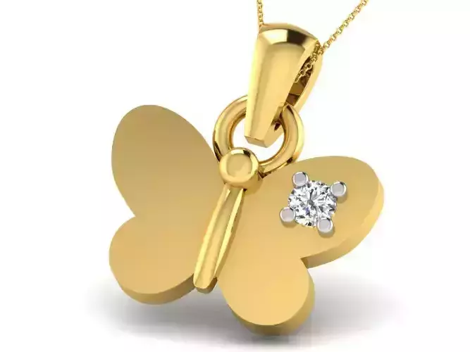 Butterfly Pendant 3dm STL OBJ FBX Render Details 3D print model