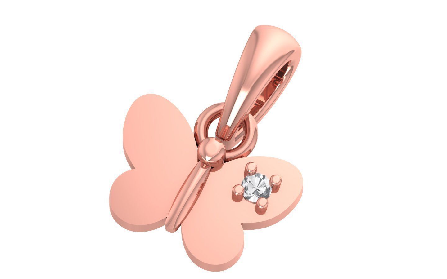 Butterfly Pendant 3dm STL OBJ FBX Render Details 3D print model_3