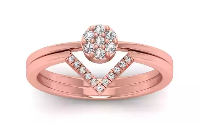 Women Double Band Ring 3dm STL OBJ FBX Render Details
