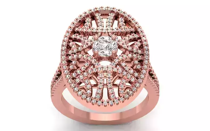Women Bridal Ring 3dm STL OBJ FBX Render Details