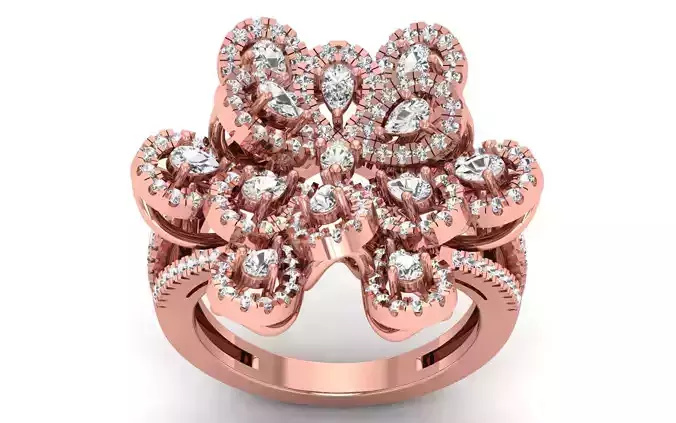 Women Flower Pear Diamond Bridal  3D print model