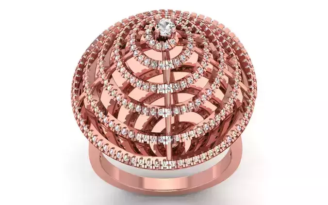 Women Bridal Ring 3dm STL OBJ FBX Render Details