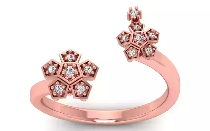 Women Flower Ring 3dm STL OBJ FBX Render Details