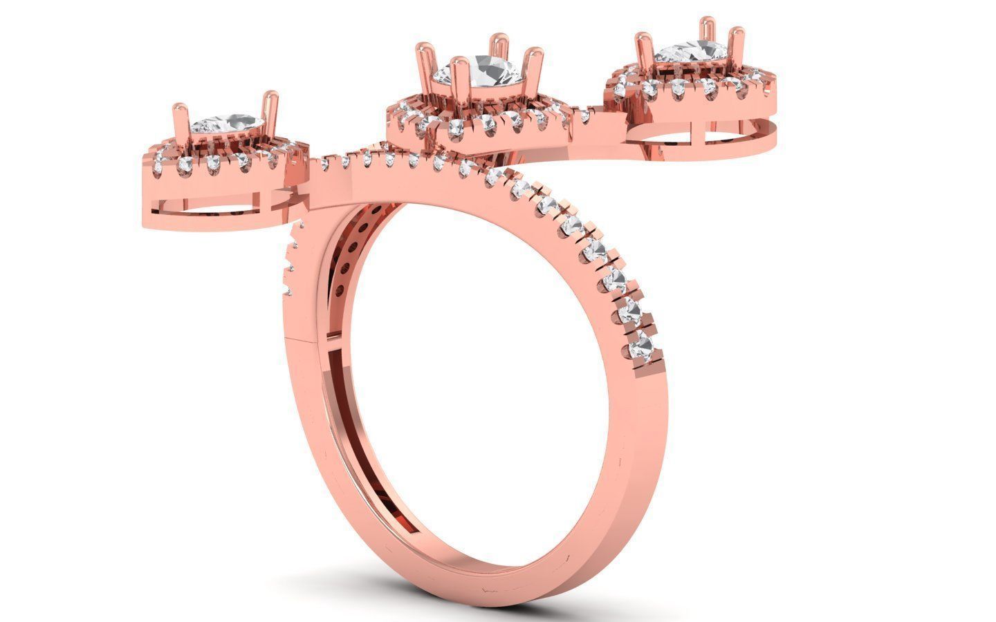 Women Pear Diamond Ring 3dm STL OBJ FBX Render Details 3D print model_1