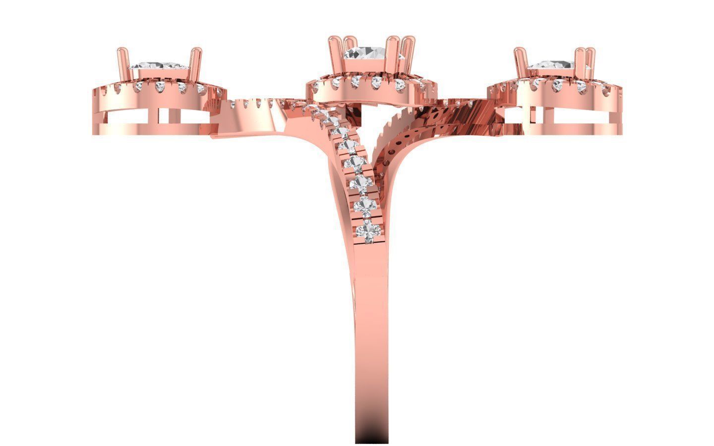 Women Pear Diamond Ring 3dm STL OBJ FBX Render Details 3D print model_2