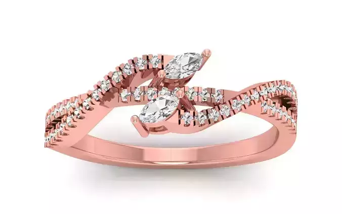 Women Double Band Ring 3dm STL OBJ FBX Render Details
