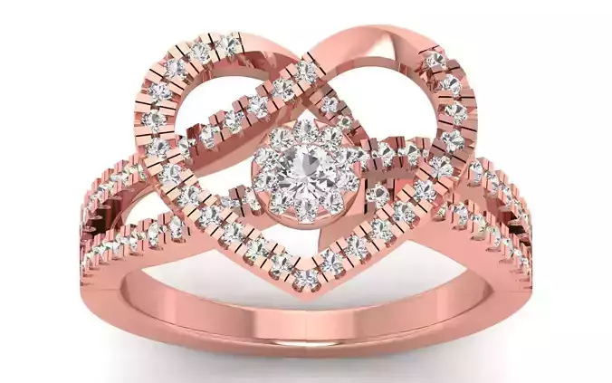 Women Heart Ring 3dm STL OBJ FBX Render Details
