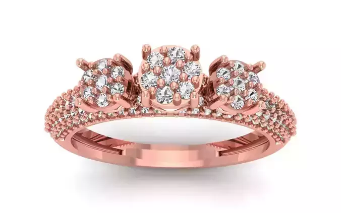 Women Wedding Ring 3dm STL OBJ FBX Render Details