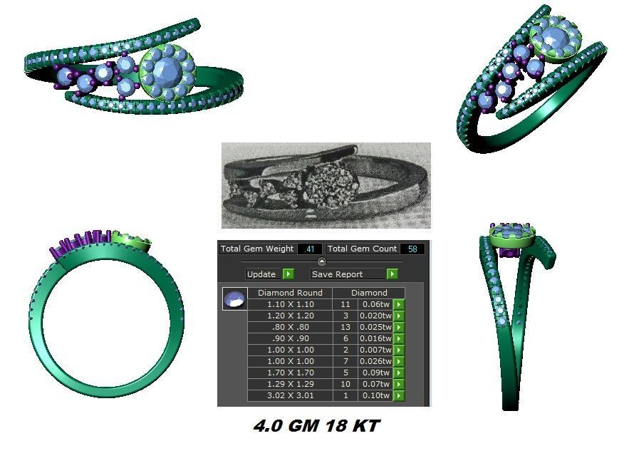 Women Ring 3dm STL OBJ FBX Render Details 3D print model_3