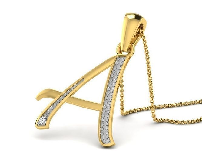 Alphabets Pendants Letter A Pendant 3D print model