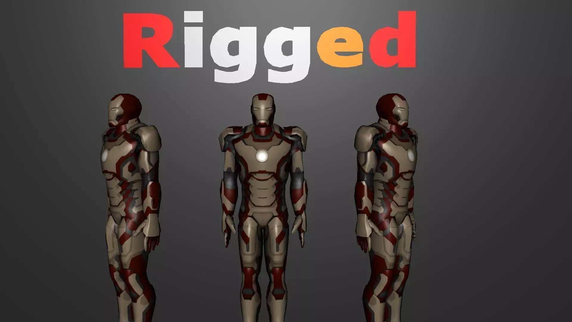 Iron Man Mark 42 Rigged Low-poly 3D model