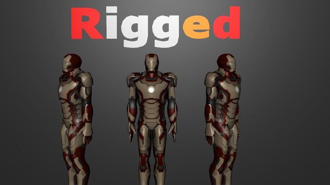 Iron Man Mark 42 Rigged Low-poly 3D model