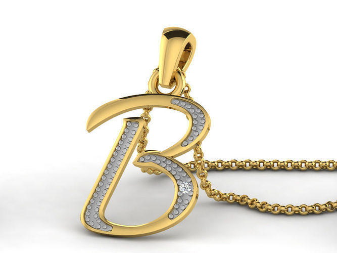Alphabets Pendants Letter B Pendant 3D print model