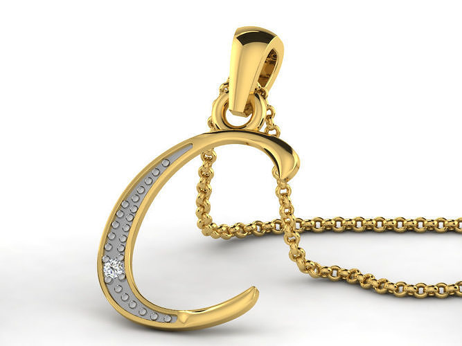 Alphabets Pendants Letter C Pendant 3D print model