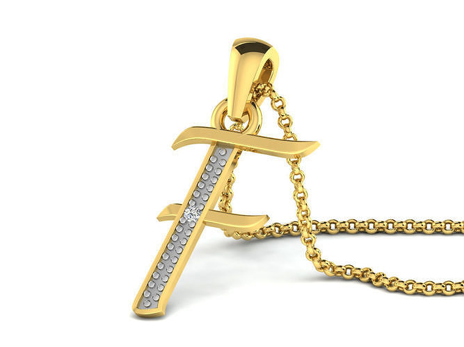 Alphabets Pendants Letter F Pendant 3D print model