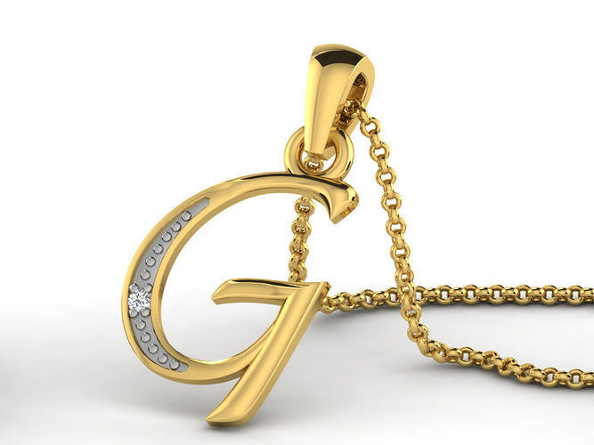 Alphabets Pendants Letter G Pendant 3D print model