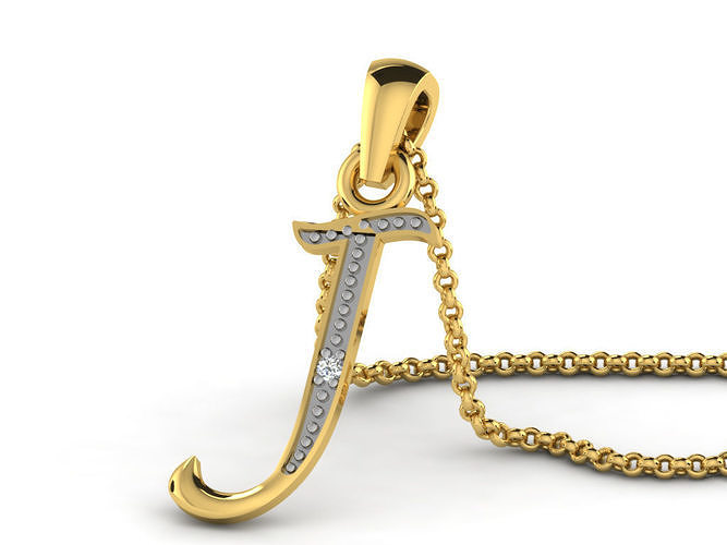 Alphabets Pendants Letter J Pendant 3D print model