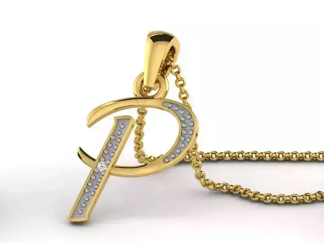 Alphabets Pendants Letter P Pendant Initial Pendant