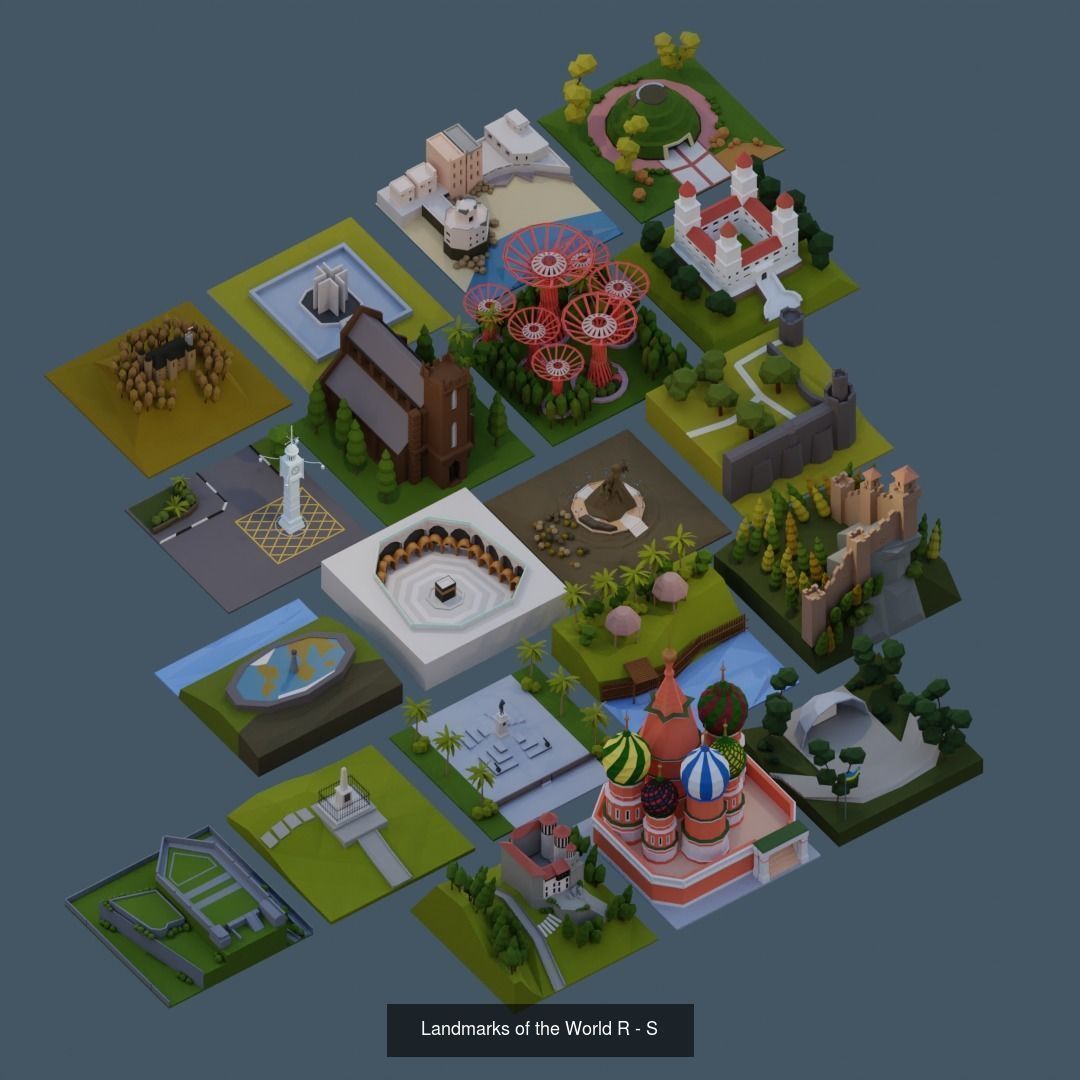 Landmarks of the World A to Z 3D Model Collection_15