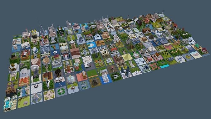 Landmarks of the World A to Z 3D Model Pack 6