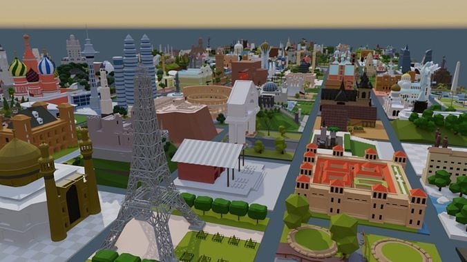 Landmarks of the World A to Z 3D Model Pack 5