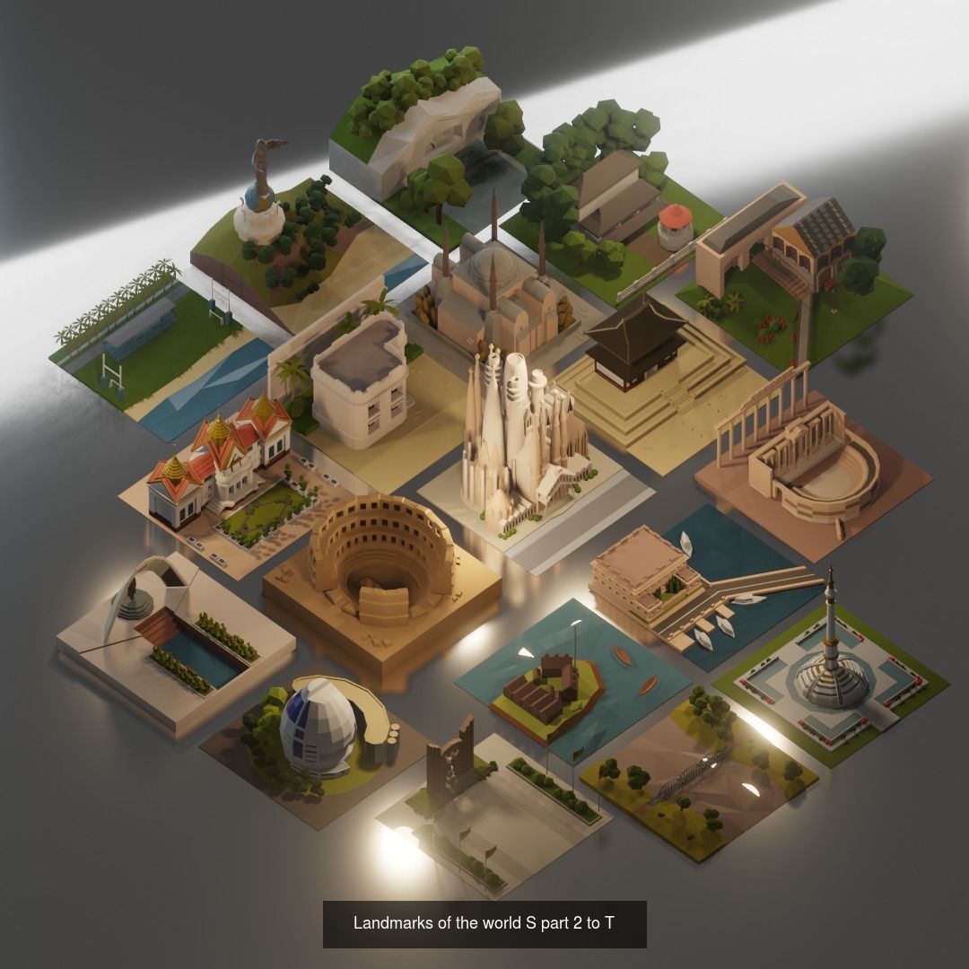Landmarks of the World A to Z 3D Model Collection_14