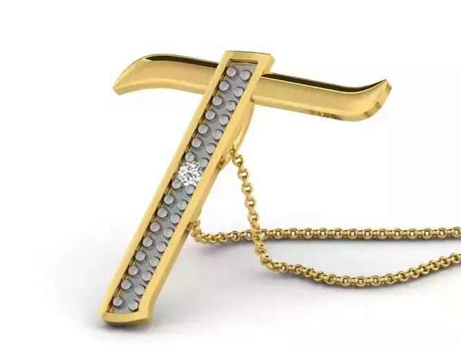 Alphabets Pendants Letter T Pendant Initial Pendant