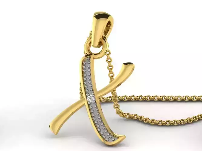 Alphabets Pendants Letter X Pendant Initial Pendant