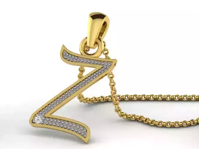 Alphabets Pendants Letter Z Pendant Initial Pendant