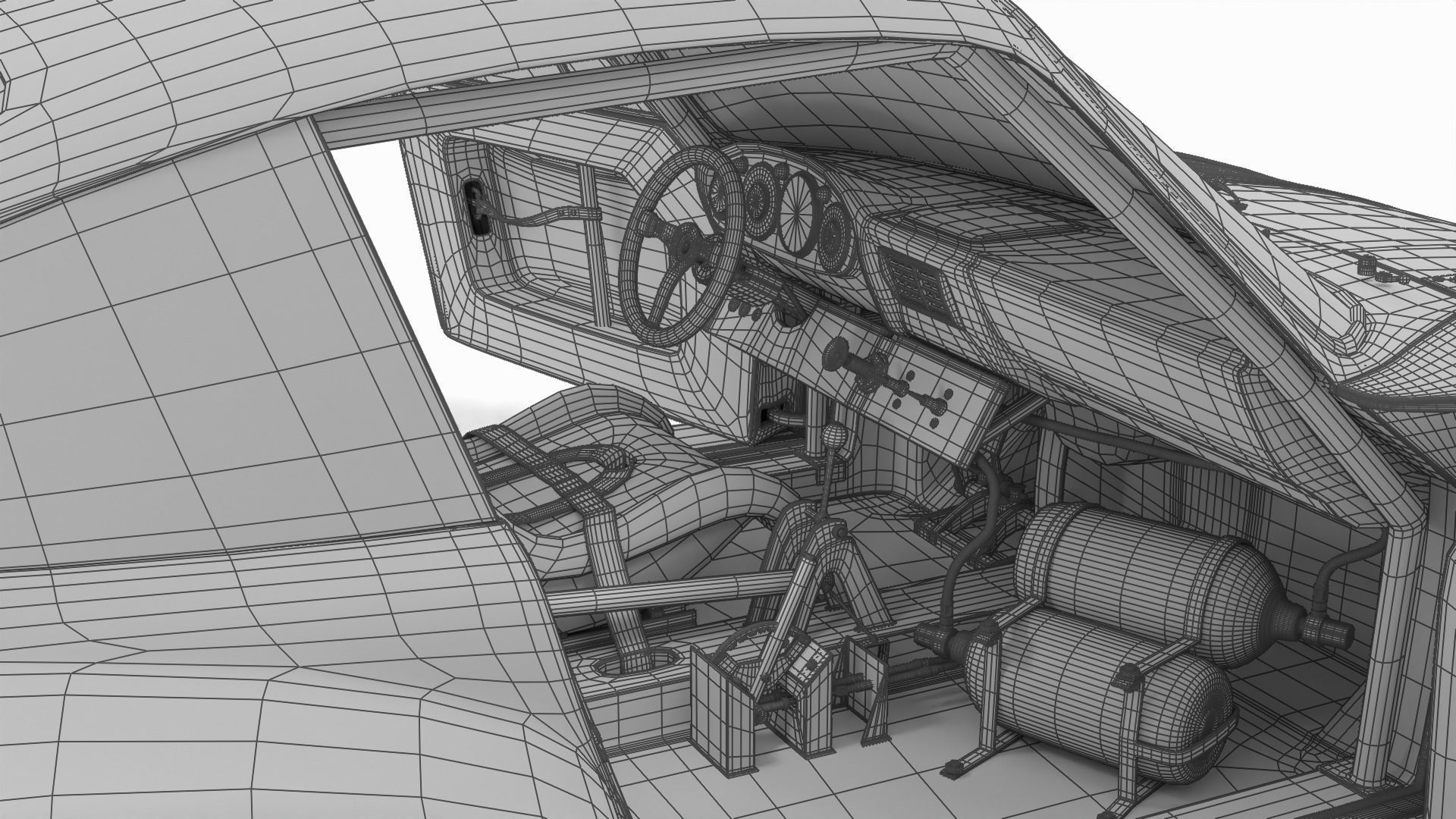 Porsche 935 77 1977 52 Jagermeister Racing 3d model HQ interior 3D model_46