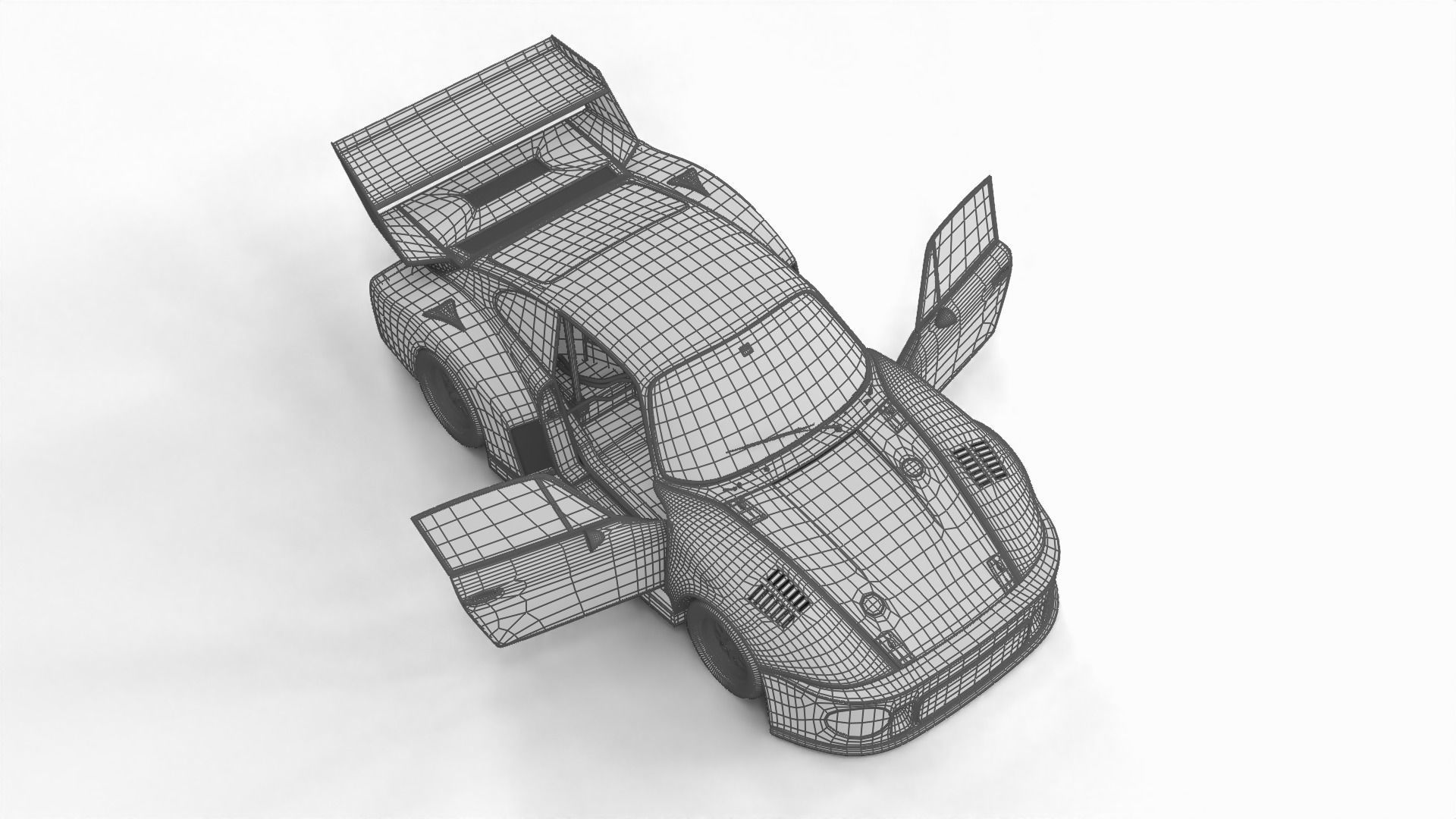 Porsche 935 77 1977 52 Jagermeister Racing 3d model HQ interior 3D model_27