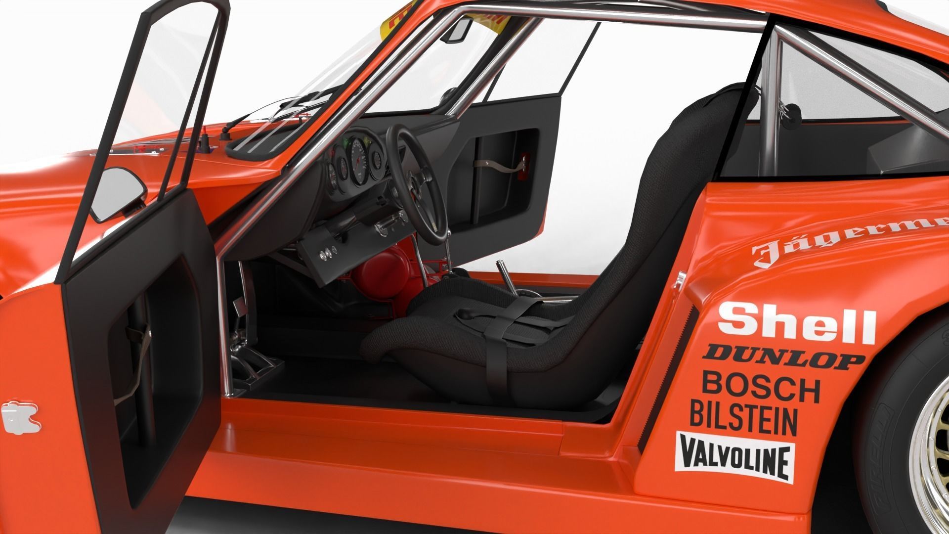 Porsche 935 77 1977 52 Jagermeister Racing 3d model HQ interior 3D model_20