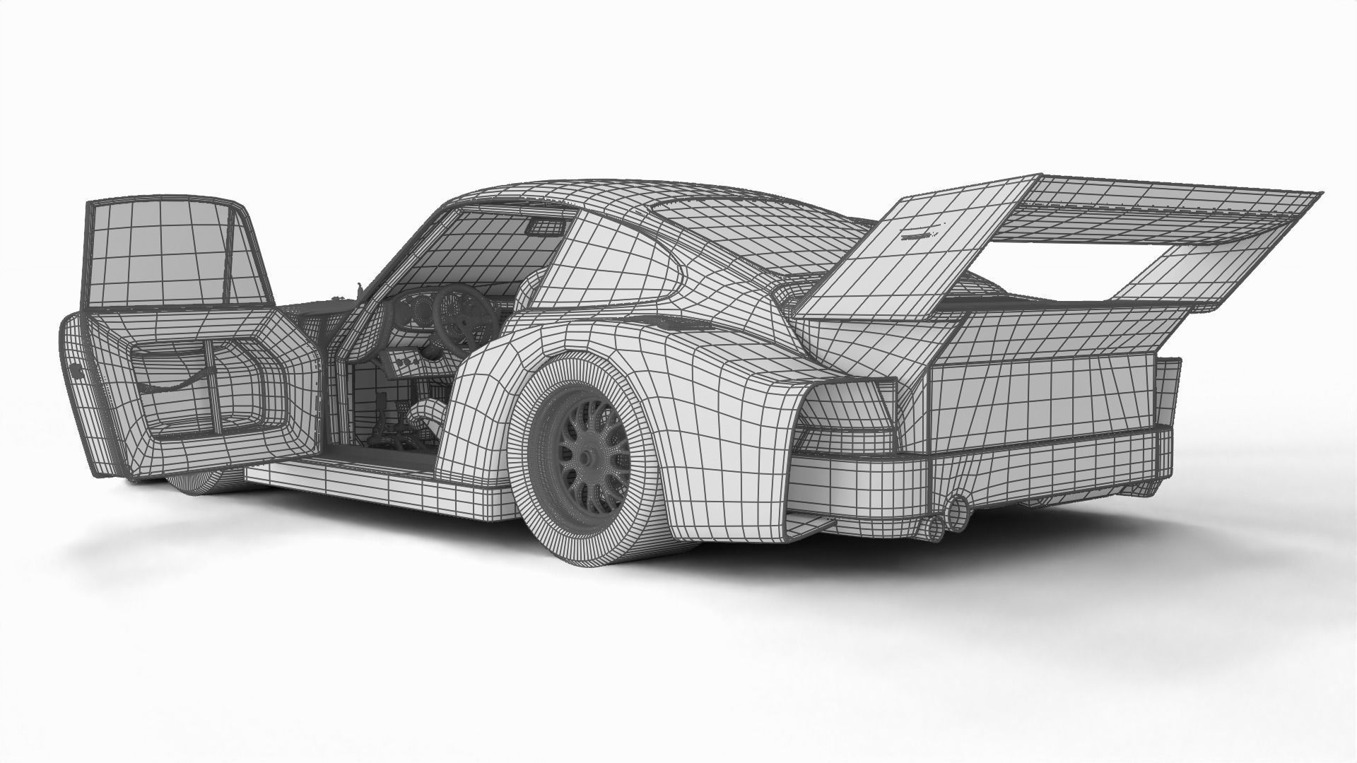 Porsche 935 77 1977 52 Jagermeister Racing 3d model HQ interior 3D model_30