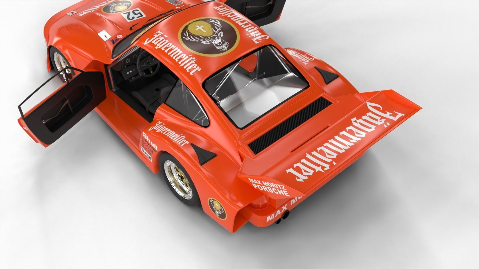 Porsche 935 77 1977 52 Jagermeister Racing 3d model HQ interior 3D model_12