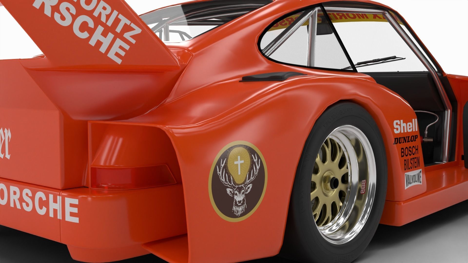 Porsche 935 77 1977 52 Jagermeister Racing 3d model HQ interior 3D model_18