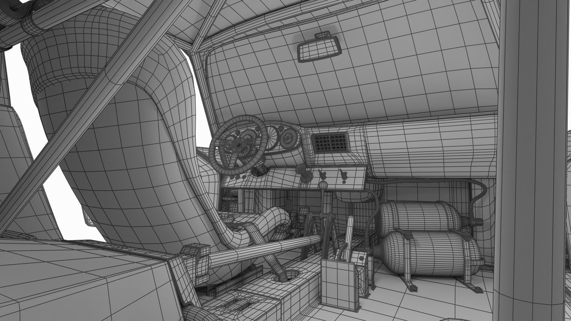 Porsche 935 77 1977 52 Jagermeister Racing 3d model HQ interior 3D model_47